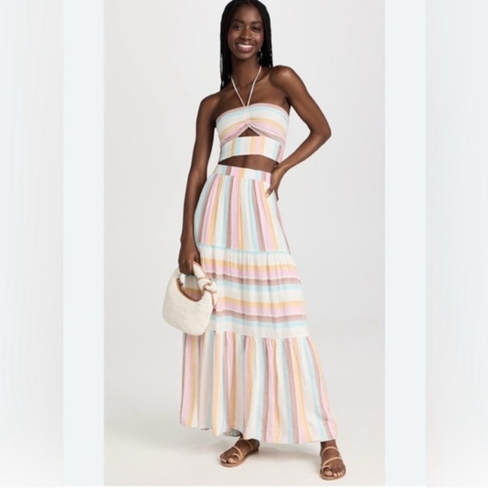 L Space Nwt Multi Striped Crop Halter Top
Multi Striped Peasant Maxi Skirt - Picture 1 of 9